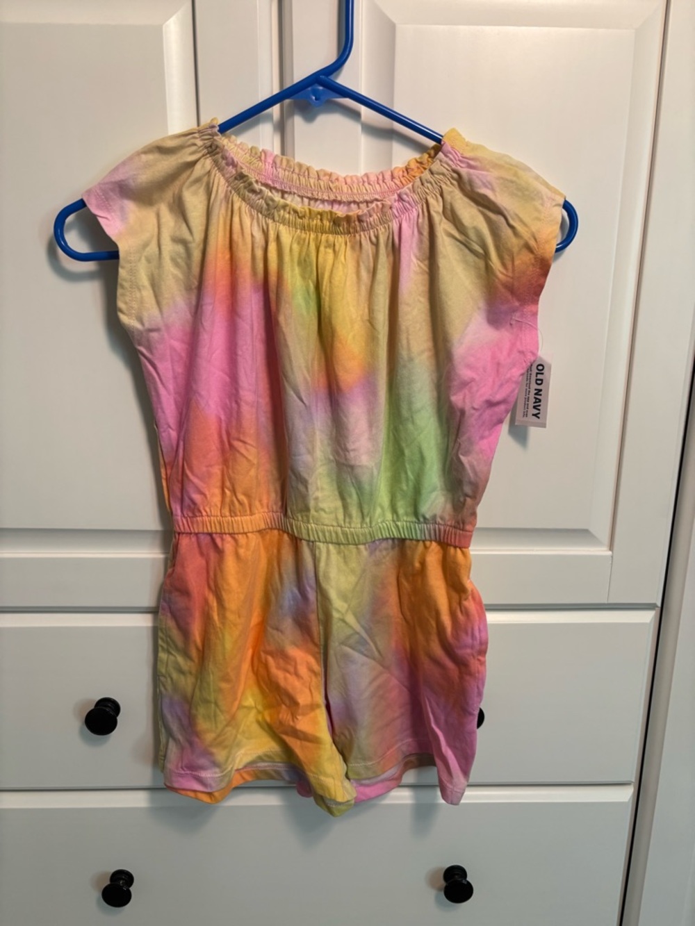 Old Navy Girls' Pastel Tie-Dye Romper in Pink, Yellow, Green